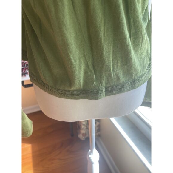 BDG Urban Outfitters Y2K Henley Babydoll Peplum Top L Green Soft Girl Coquette - Picture 10 of 12